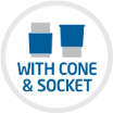 With Cone and socket