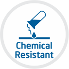 Borosilicate glass 3.3 is highly resistant to water effects, neutral and acid solutions, heavy acids and their mixtures, to chlorine, bromine, iodine and organic compounds. Even in long-term effects and at temperatures above 100 °C, this glass outstrips with its chemical durability most metals and other raw materials. Class of Resistance to Acid Effects (ISO 1776 a DIN 12116) is Class S1.