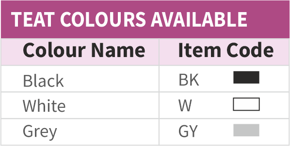 Teat Colours Available