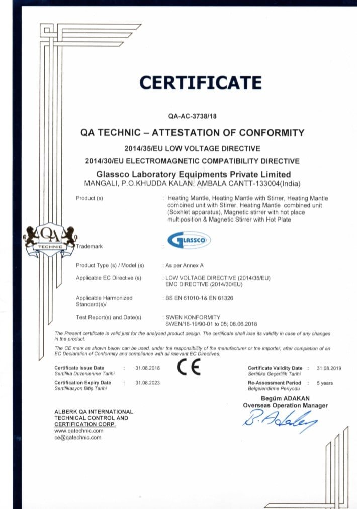 QA Technic Attestation of conformity