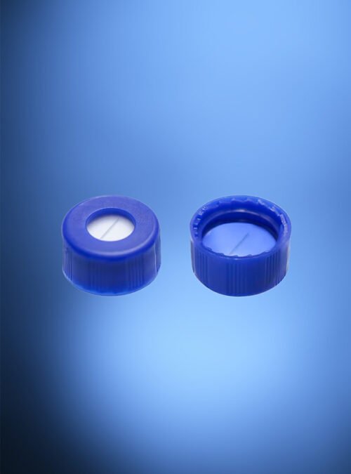 Glassco's 12x32 mm (ND 9) polypropylene screw neck caps are designed for use in HPLC chromatography applications.